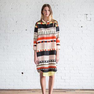 Apiece Apart Naima Abstract Shirt Dress – Size 0 / XS